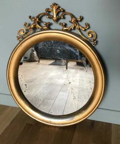 ancien miroir rond or